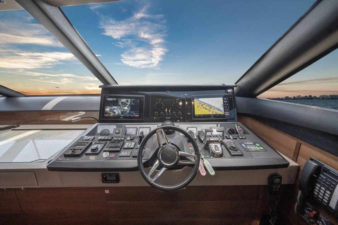 the inside of a car aboard PRONTO Yacht for Sale