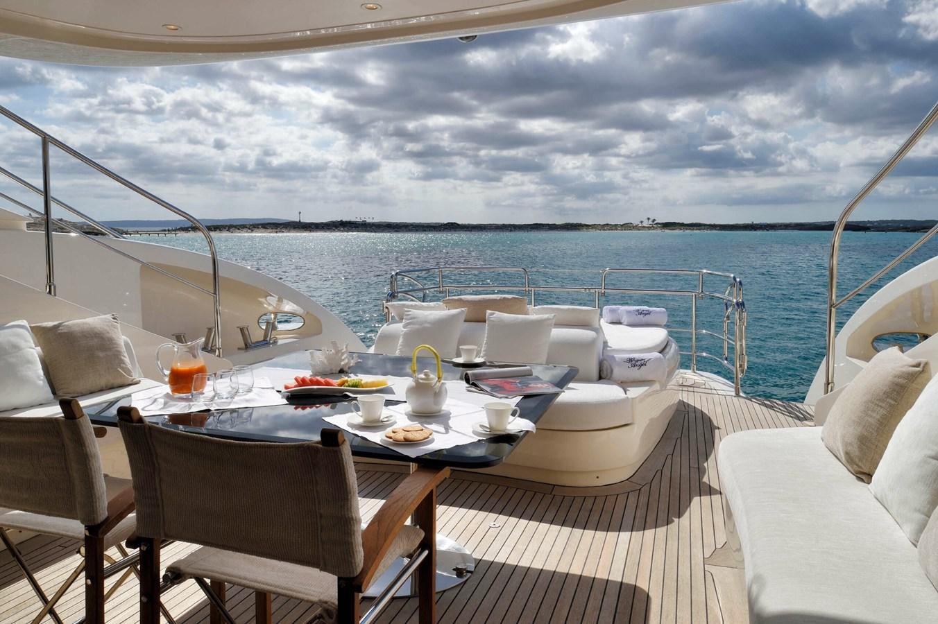 a table on a boat aboard WHISPERING ANGEL Yacht for Sale