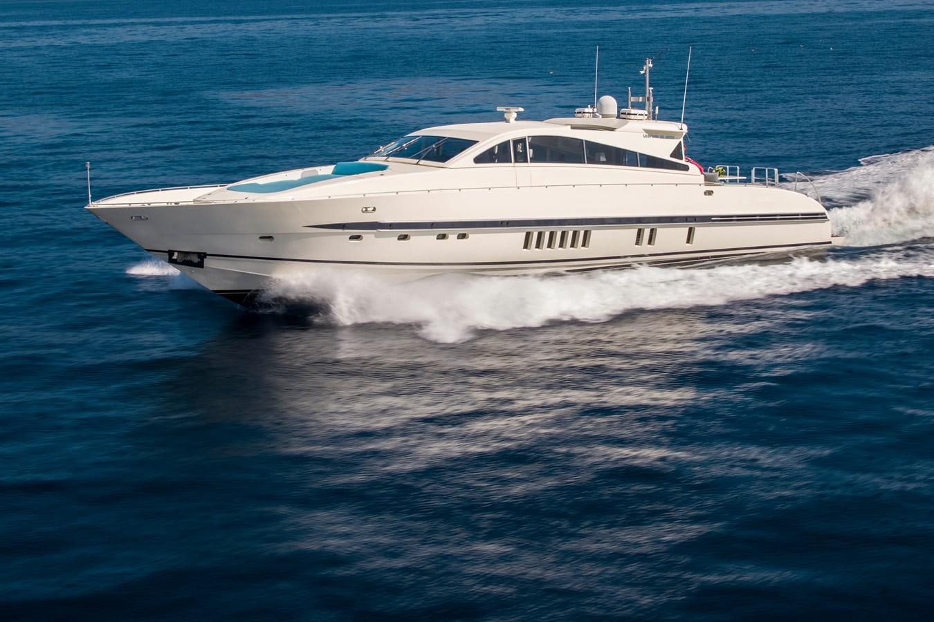 a white yacht on the water aboard CITA Yacht for Sale