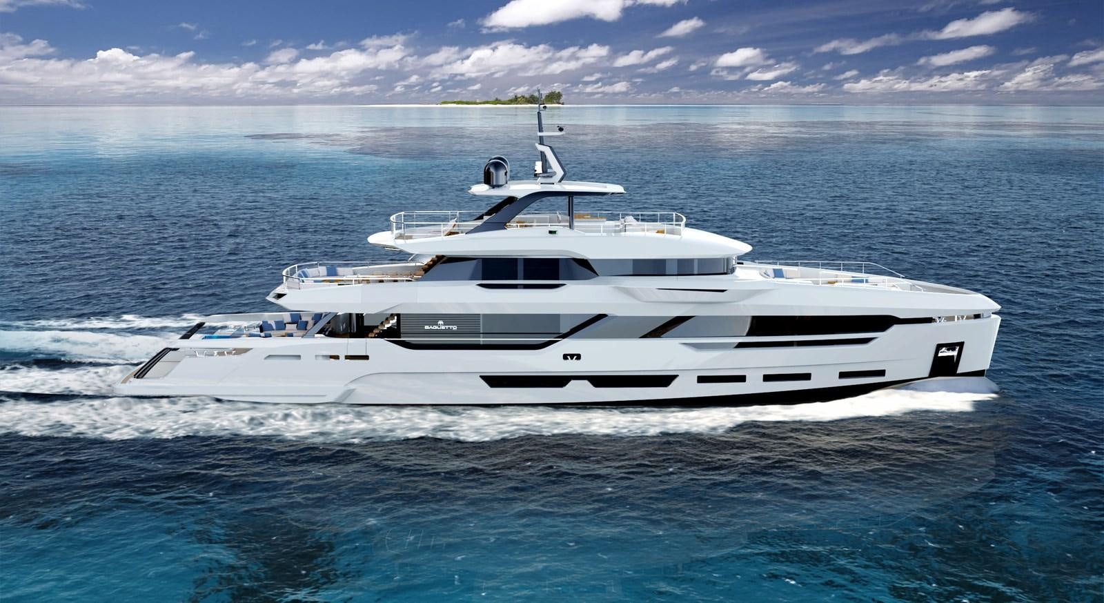 a white yacht in the water aboard ASTERA Yacht for Sale
