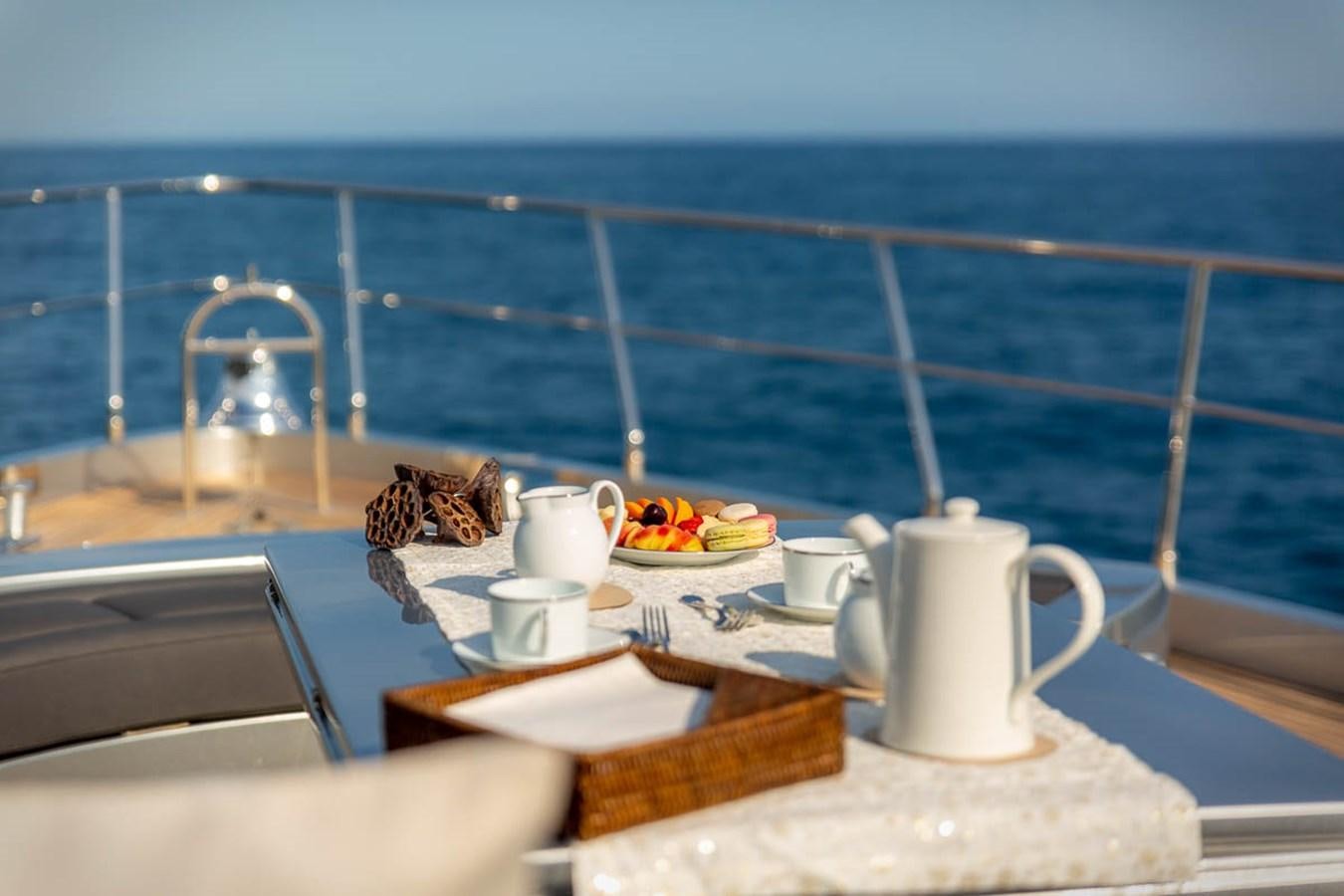 a kitchen with a sink and a window aboard X-TREM II Yacht for Sale