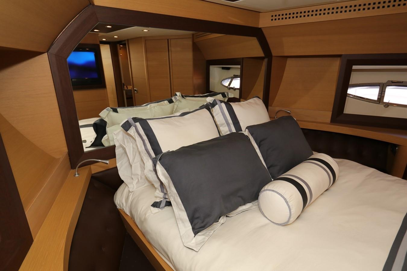 a bed with pillows aboard VANTAGE Yacht for Sale