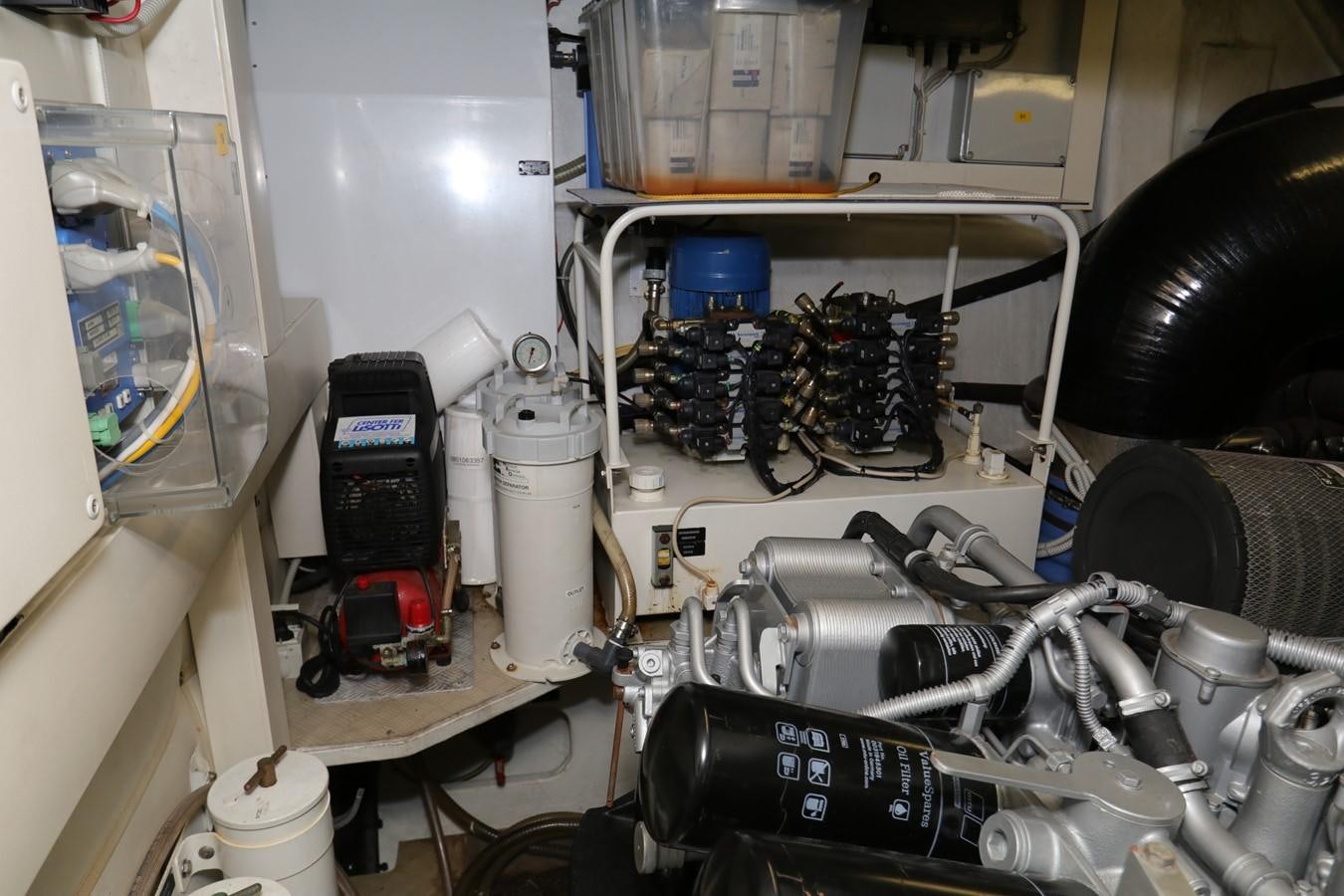 a white machine with wires aboard VANTAGE Yacht for Sale