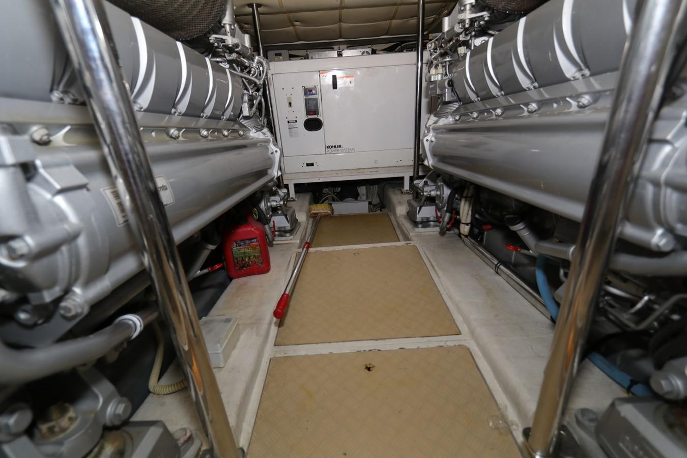 a large room with pipes and equipment aboard VANTAGE Yacht for Sale