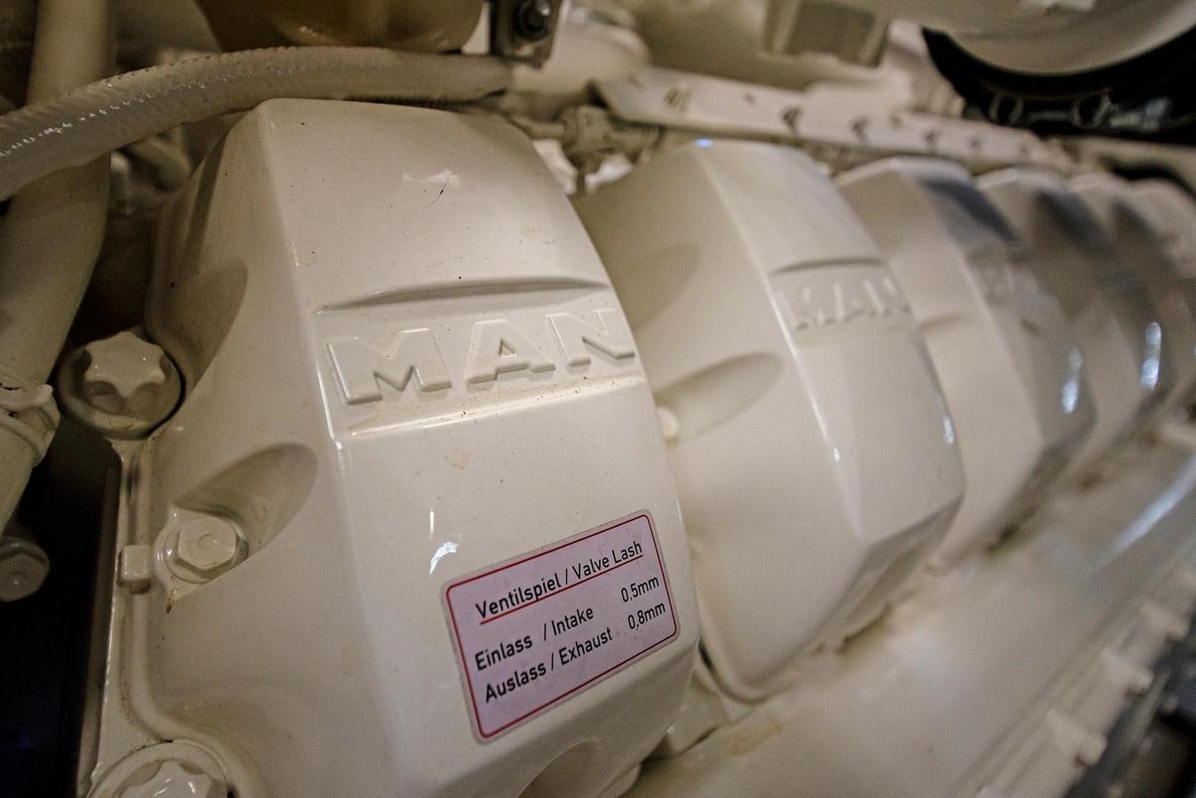 a white object with a label aboard LA MARTINA Yacht for Sale