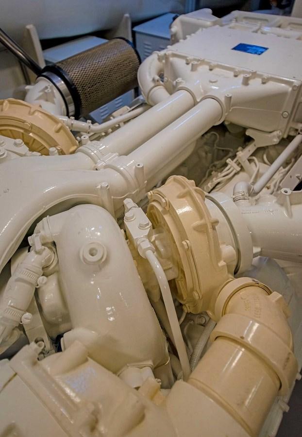 a close-up of a car engine aboard LA MARTINA Yacht for Sale