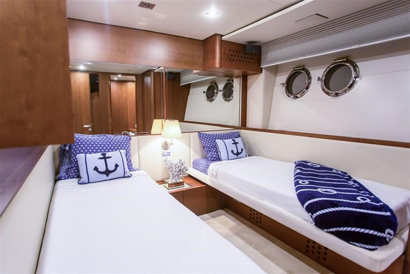 a couple of beds in a hotel room aboard BLUOCEAN Yacht for Sale