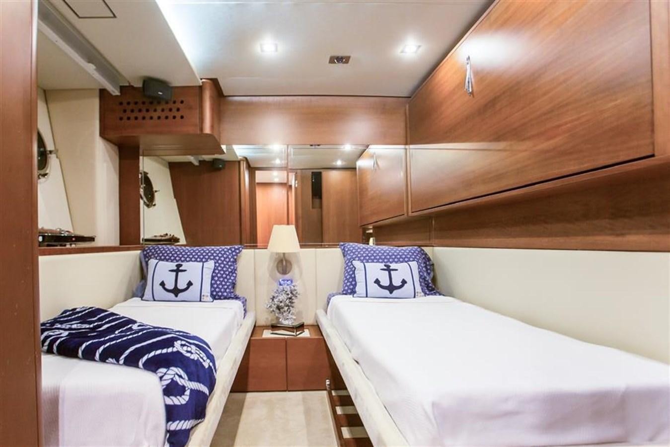 a room with two beds aboard BLUOCEAN Yacht for Sale
