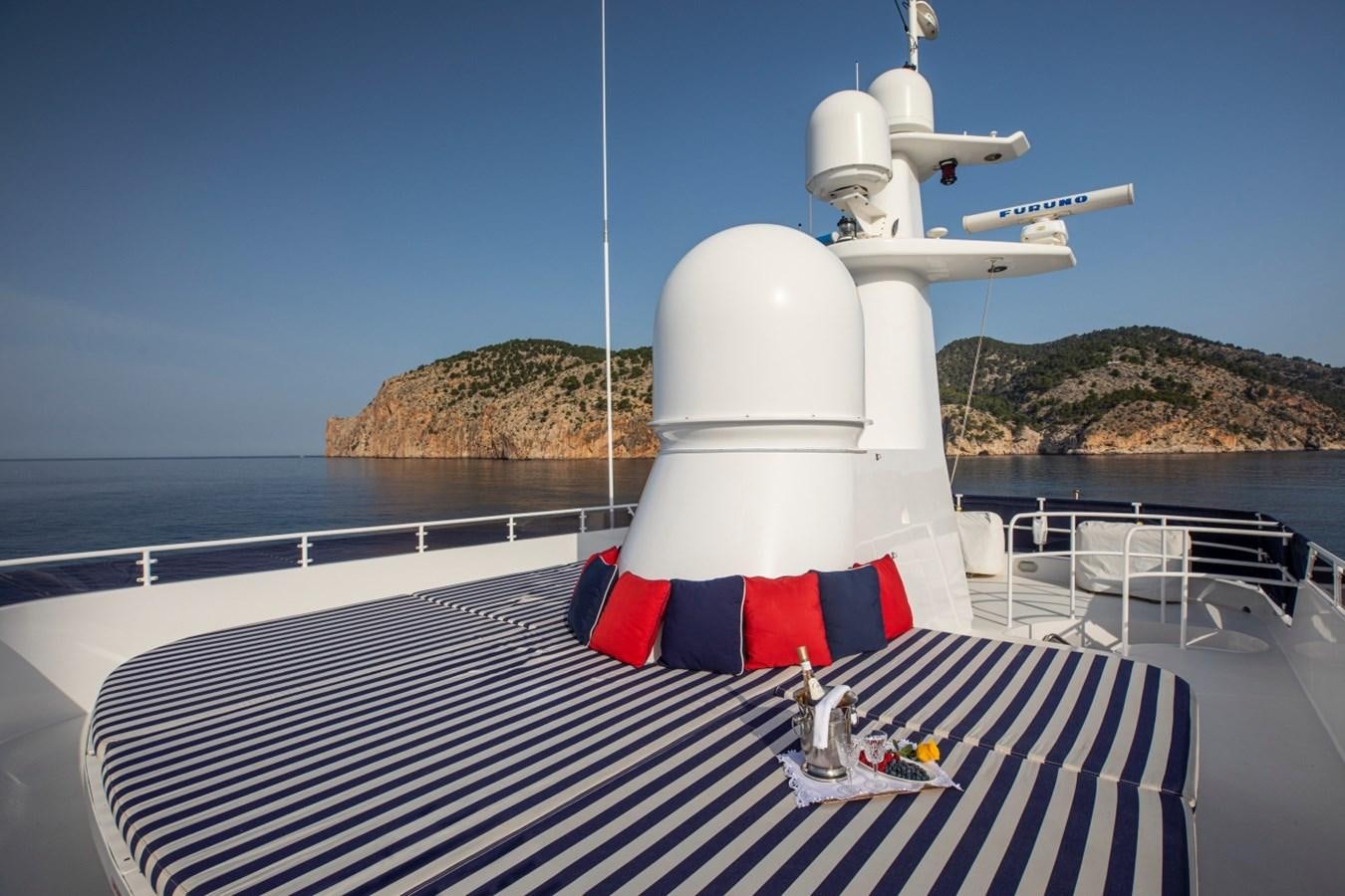 a white satellite dish on a boat aboard MONACO Yacht for Sale