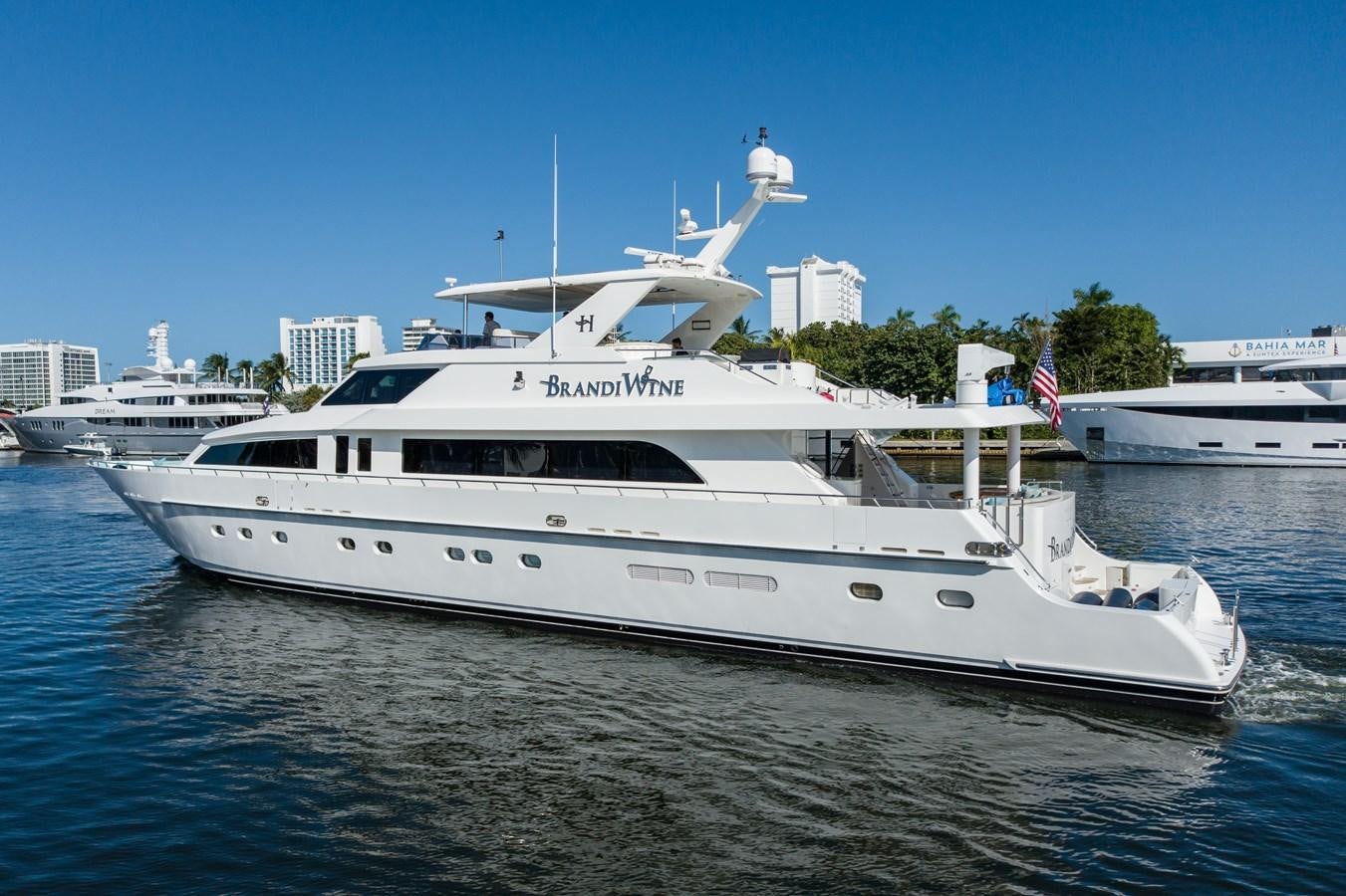 a large white yacht aboard BRANDI WINE Yacht for Sale