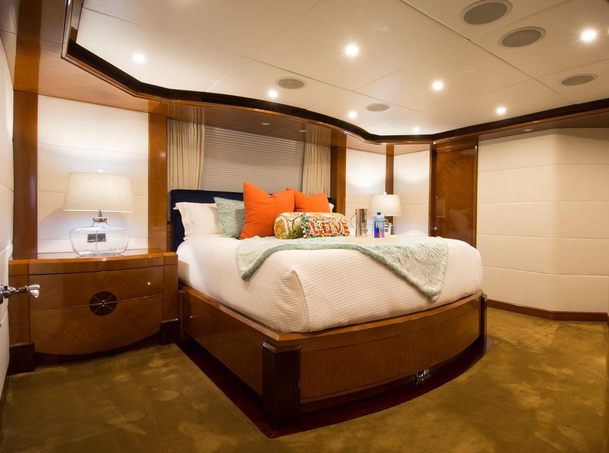 a bed in a room aboard HORIZONS II Yacht for Sale