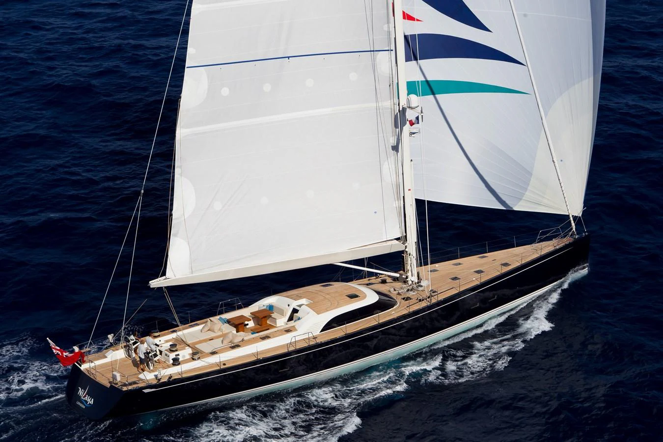 a sailboat on the water aboard NILAYA Yacht for Sale