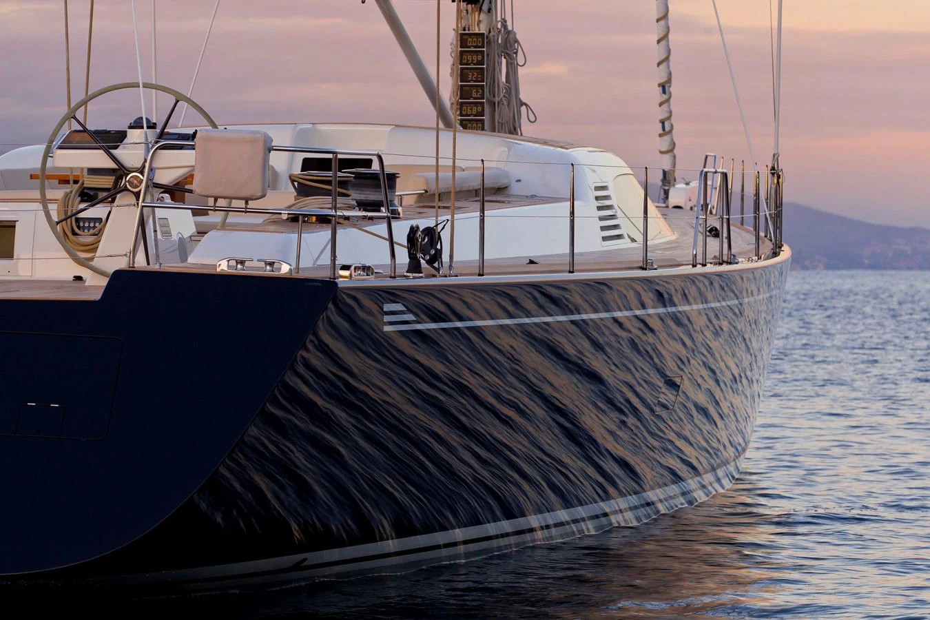 a boat on the water aboard NILAYA Yacht for Sale