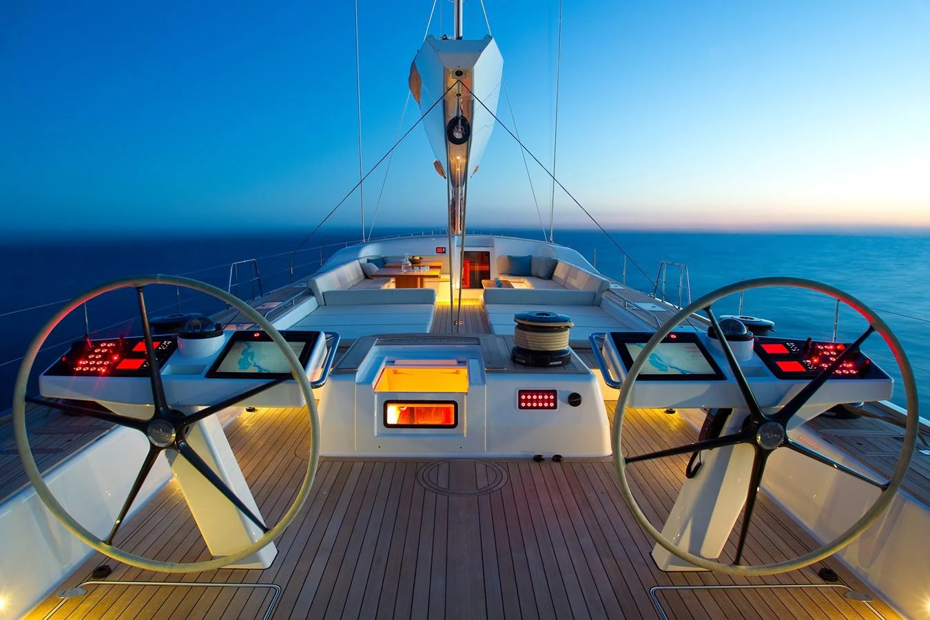 the inside of a boat aboard NILAYA Yacht for Sale