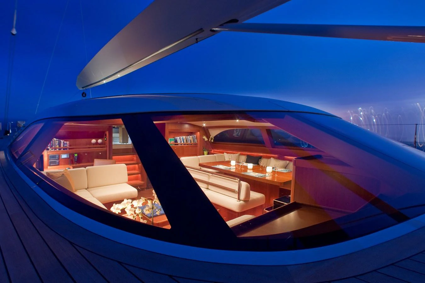 a boat on the water aboard NILAYA Yacht for Sale