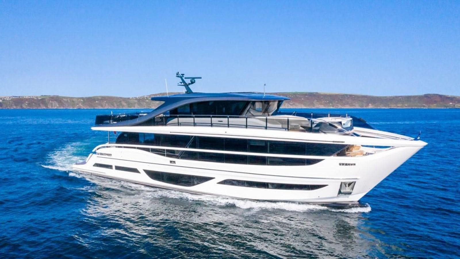 a white yacht on the water aboard PRINCESS X95/03 Yacht for Sale