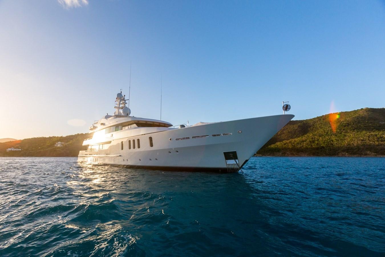 a white boat on water aboard ADVENTURE Yacht for Sale