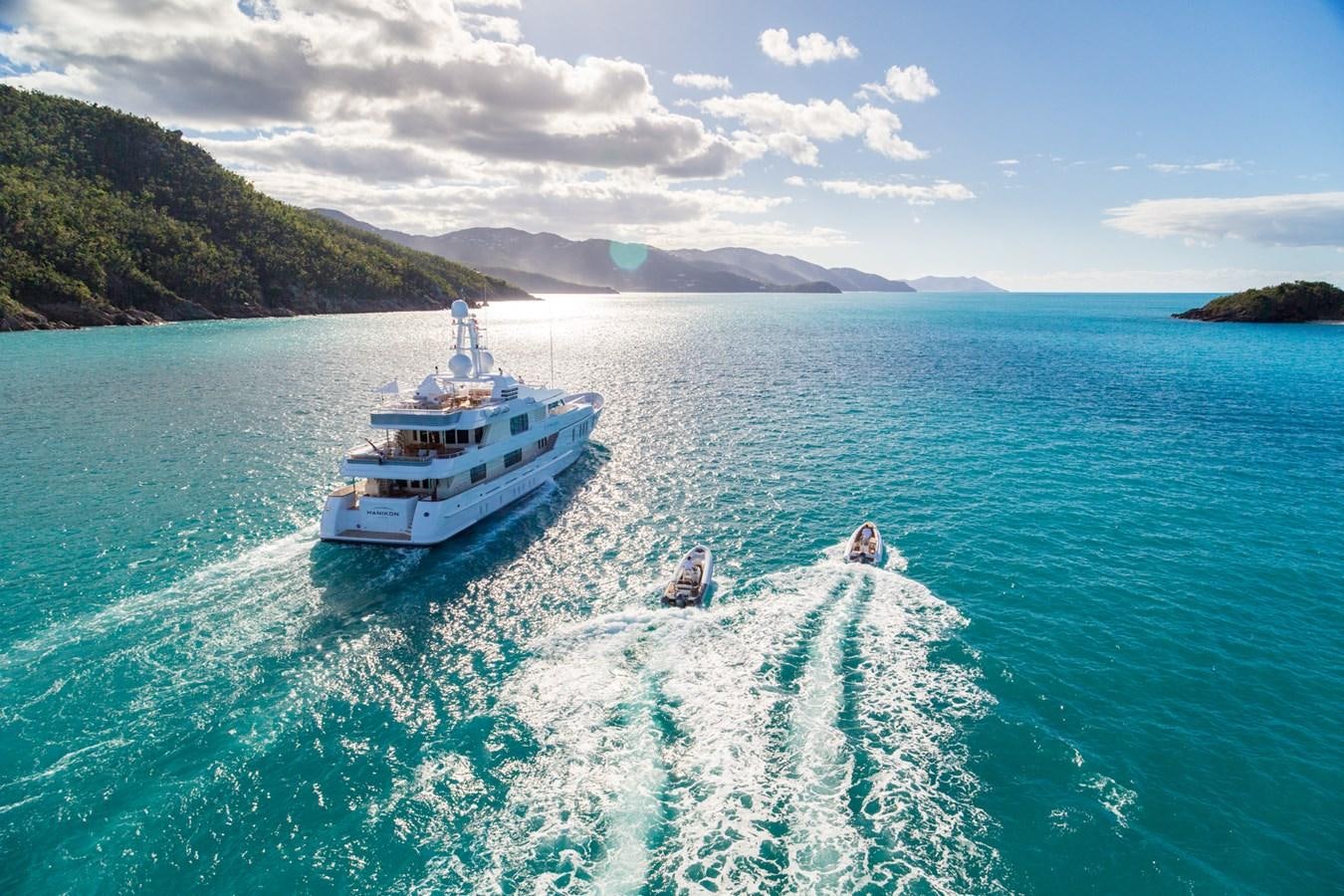 a boat sailing on the sea aboard ADVENTURE Yacht for Sale