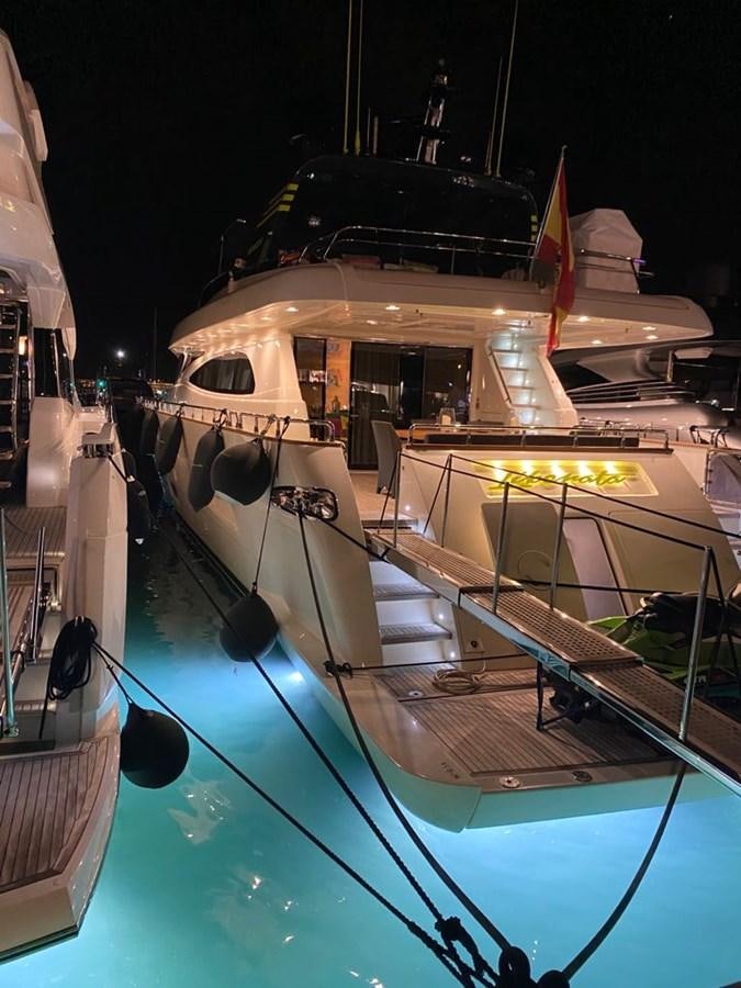 a helicopter on a deck aboard LIBERATA Yacht for Sale