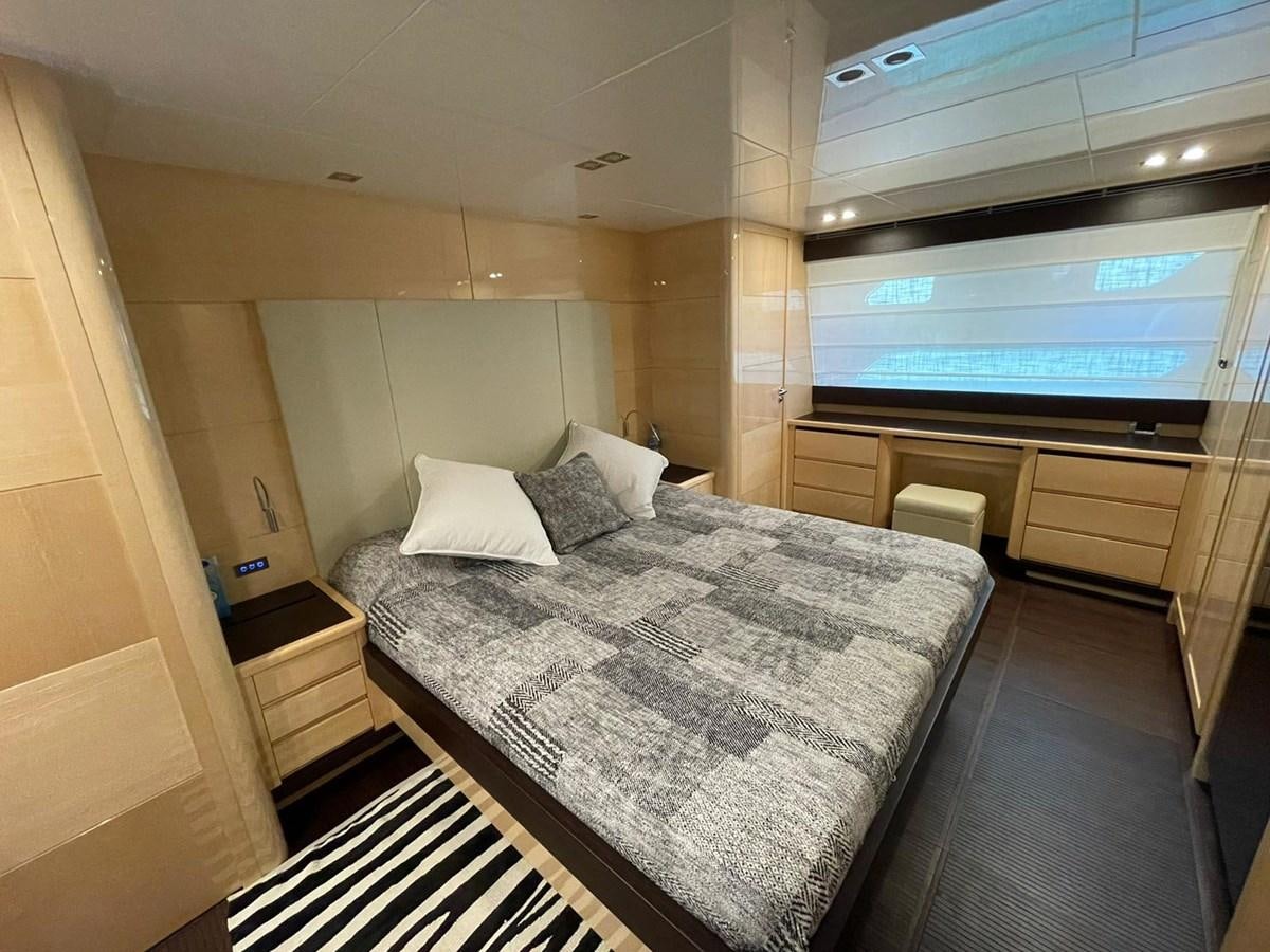a bed in a room aboard LIBERATA Yacht for Sale