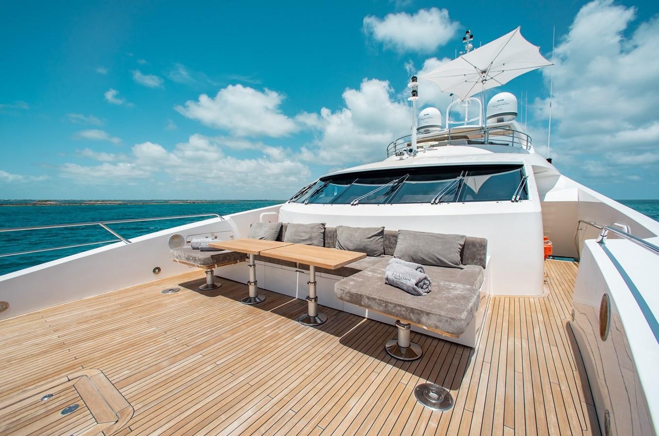 a boat on a deck aboard MARIN Yacht for Sale