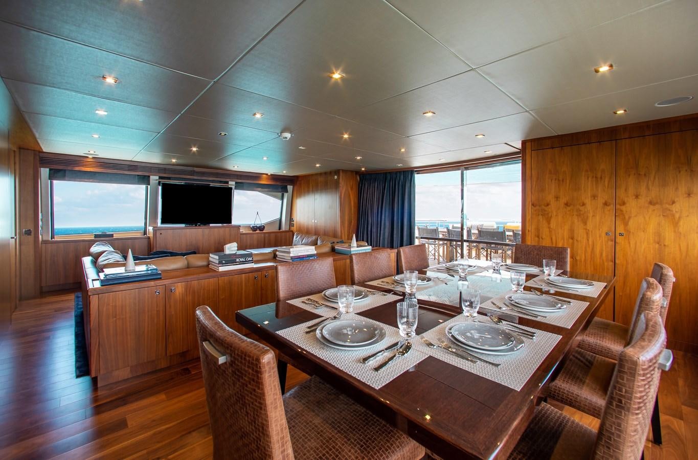 a large conference room with a table and chairs aboard MARIN Yacht for Sale