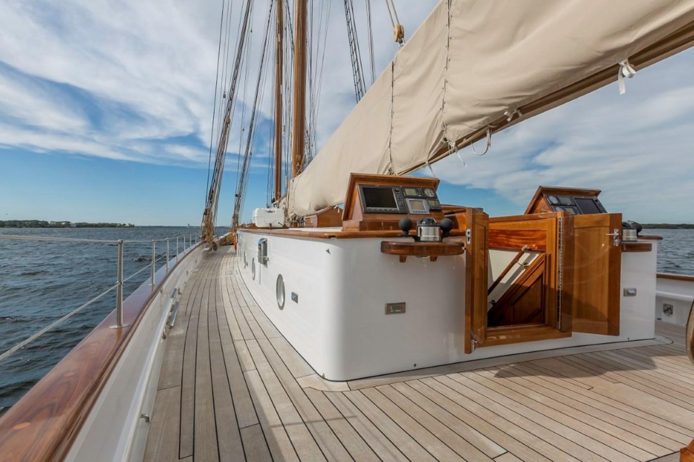 a boat on the water aboard COLUMBIA Yacht for Charter