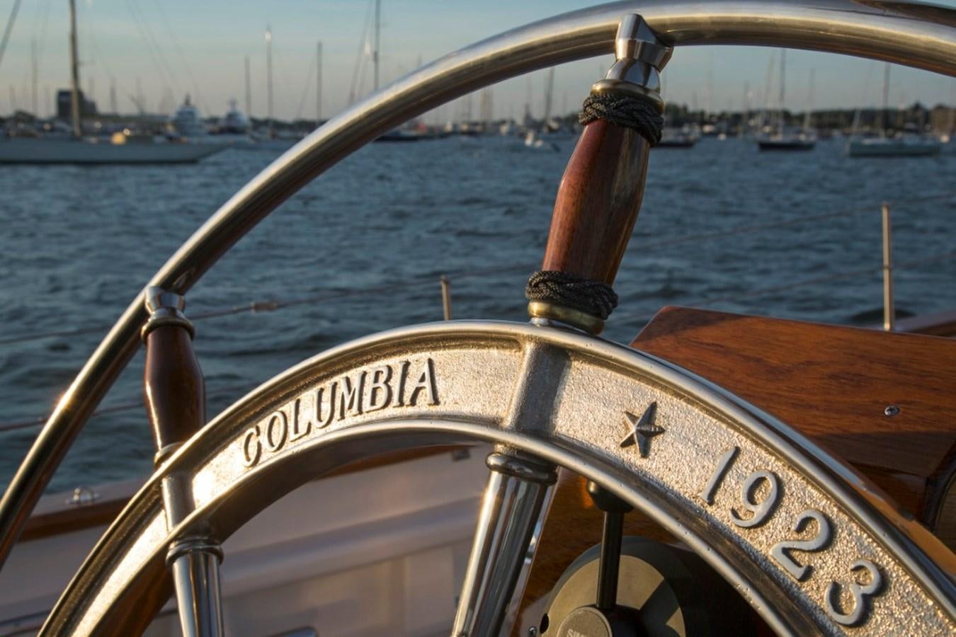 a close-up of a boat aboard COLUMBIA Yacht for Charter
