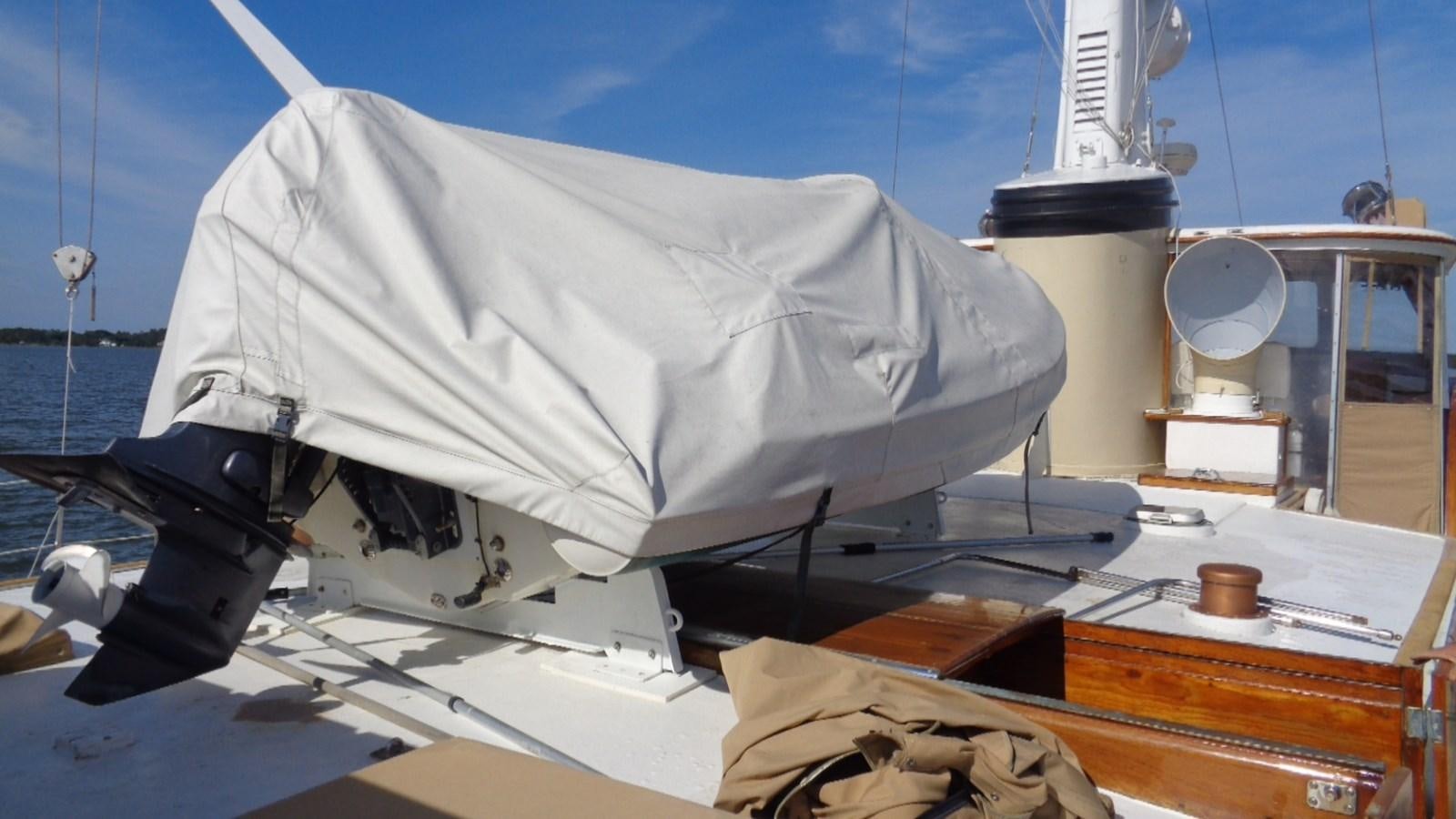 a white tent on a boat aboard LION'S WHELP Yacht for Sale