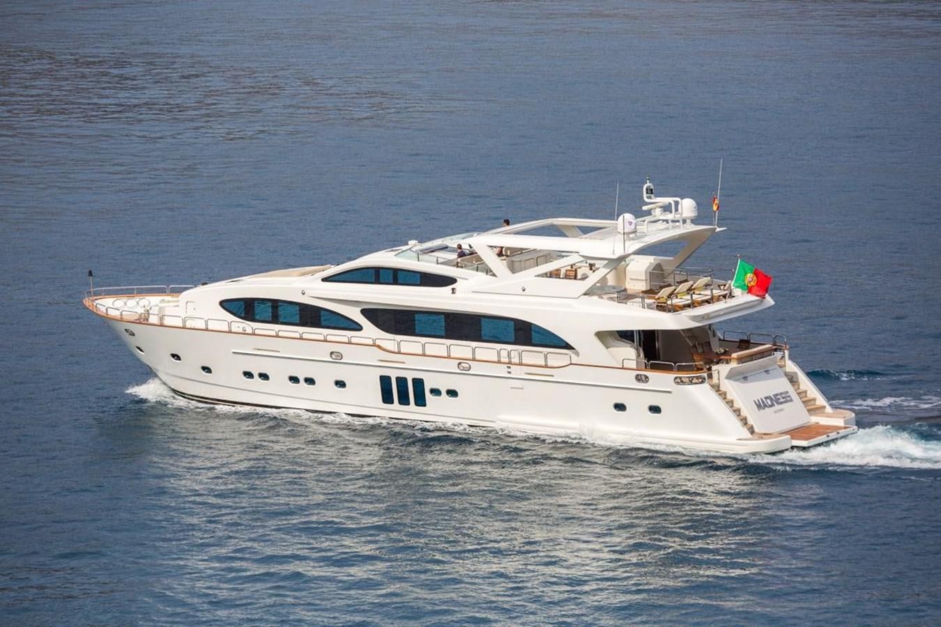 a boat on the water aboard MADNESS Yacht for Sale