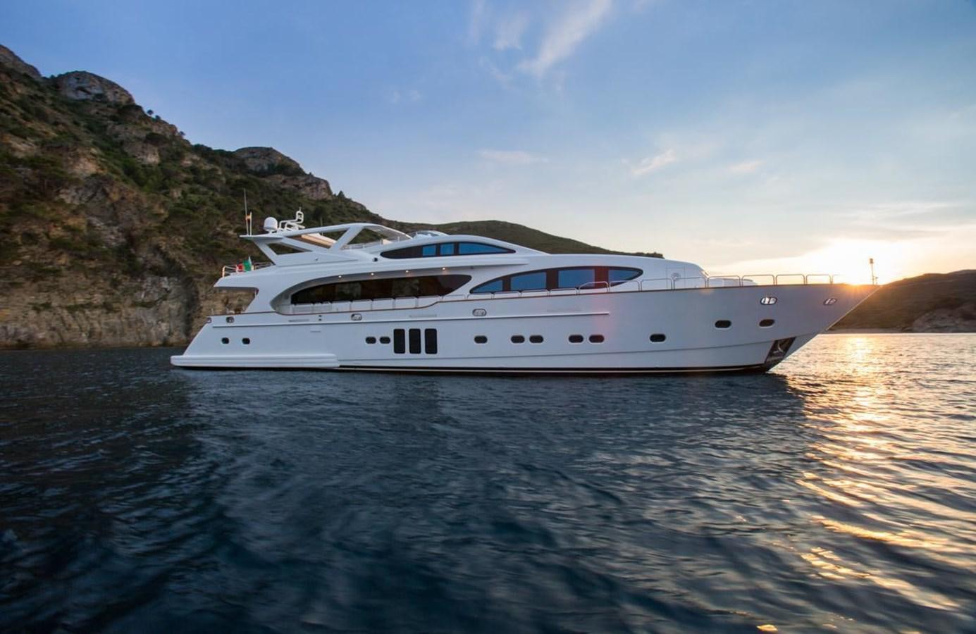 a boat on the water aboard MADNESS Yacht for Sale