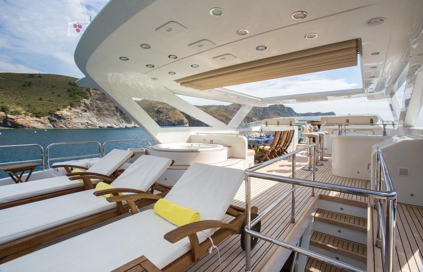 a boat on the water aboard MADNESS Yacht for Sale