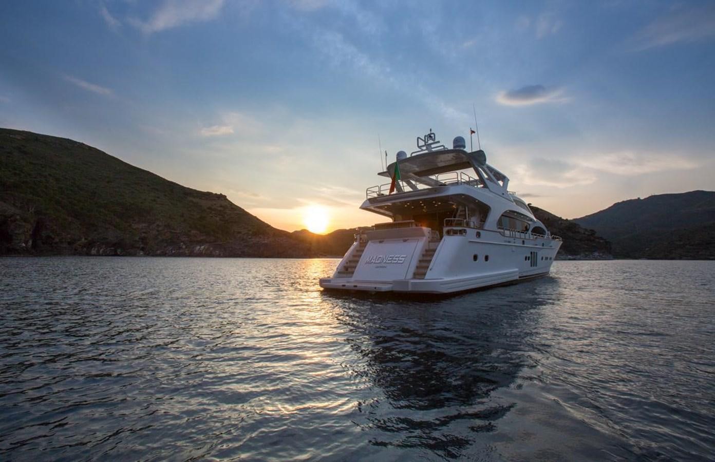 a boat on the water aboard MADNESS Yacht for Sale