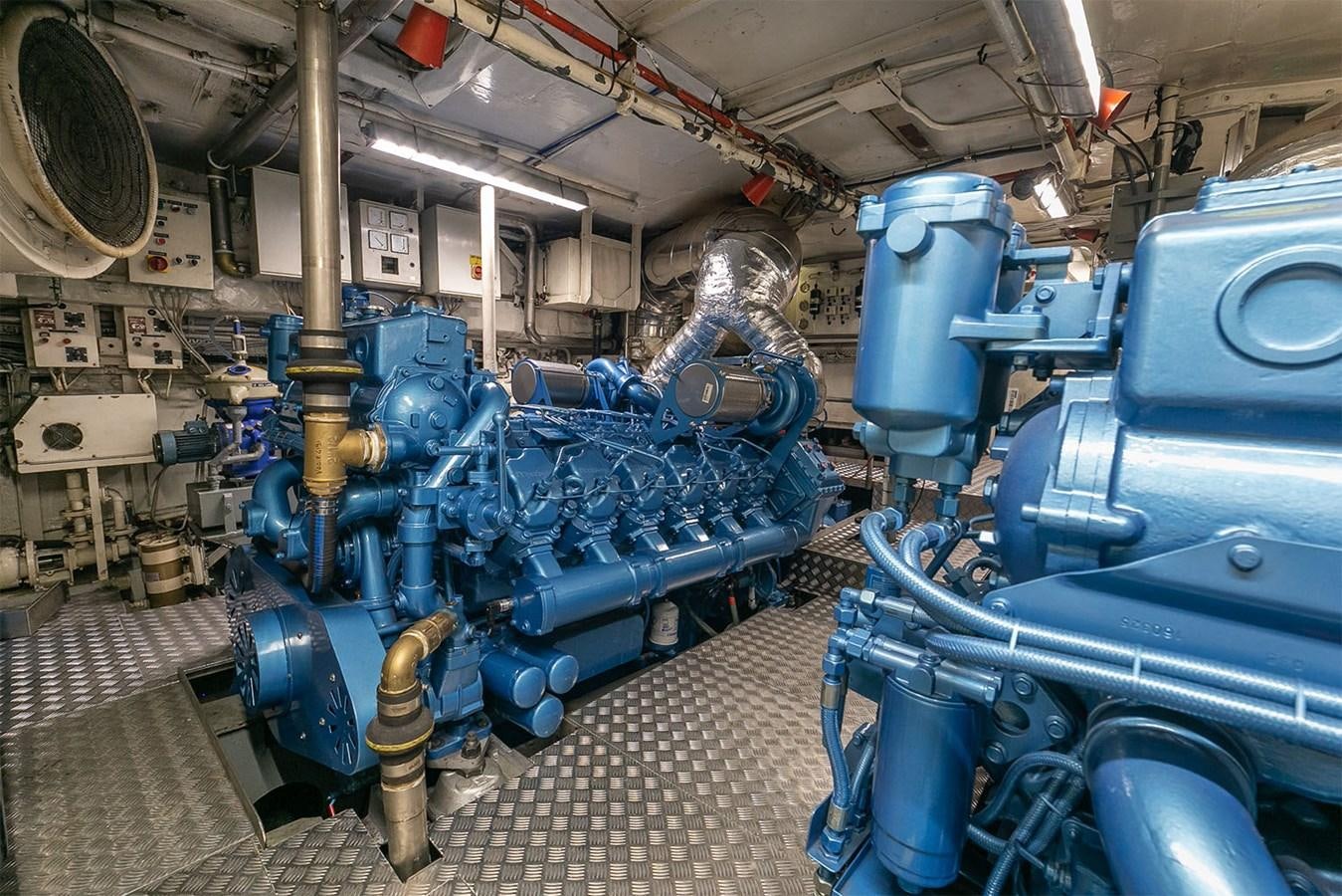 a room with machinery aboard EMERA Yacht for Sale