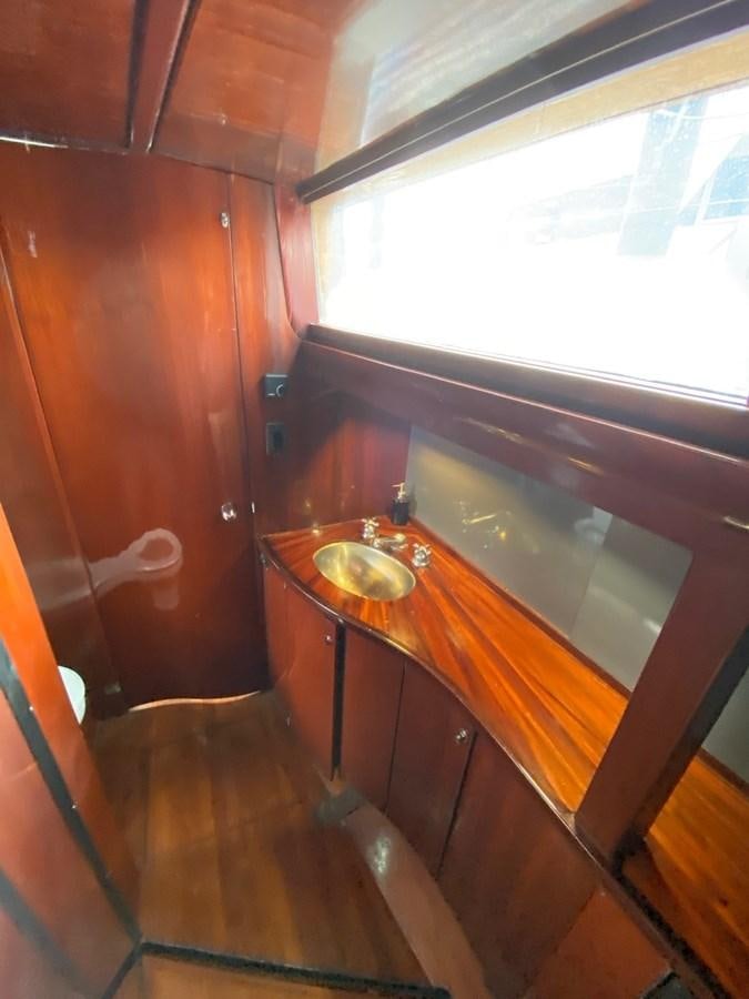 a sink in a bathroom aboard LAUREN L Yacht for Sale