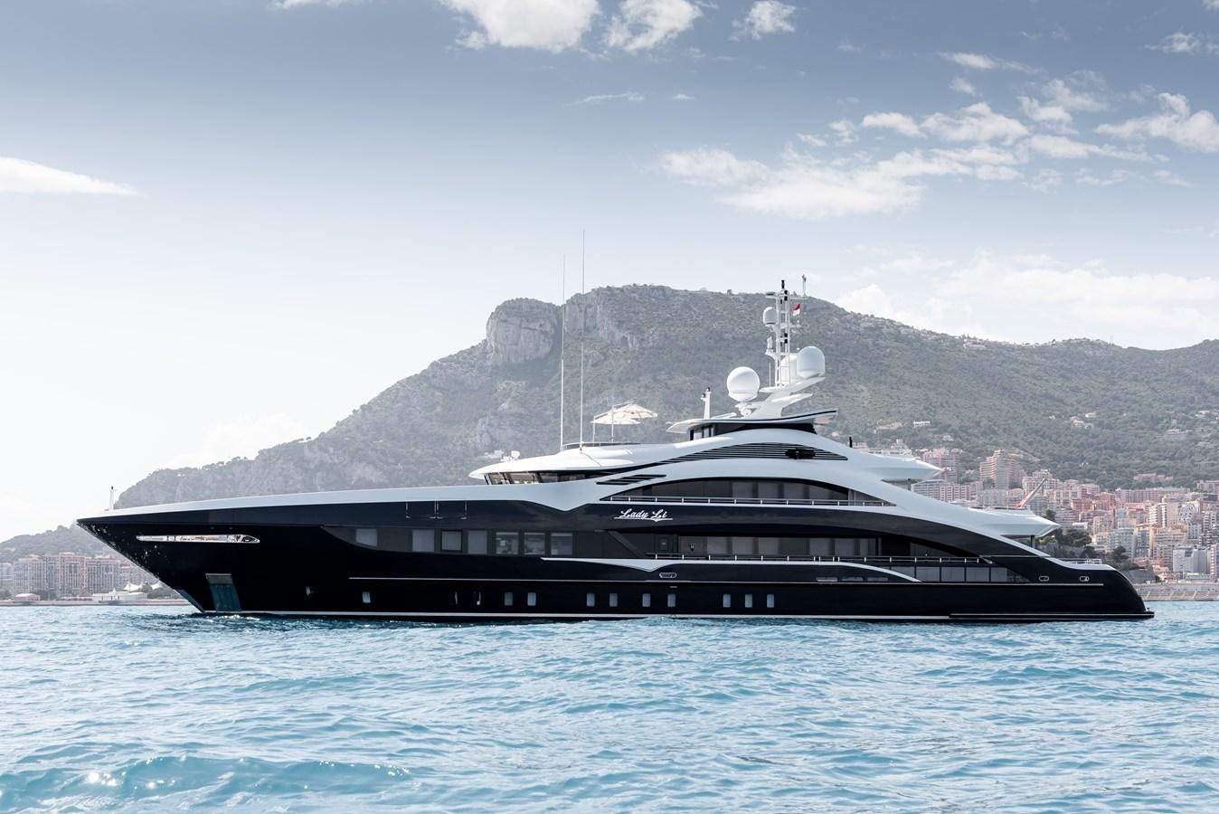 a large boat in the water aboard JULIA Yacht for Sale