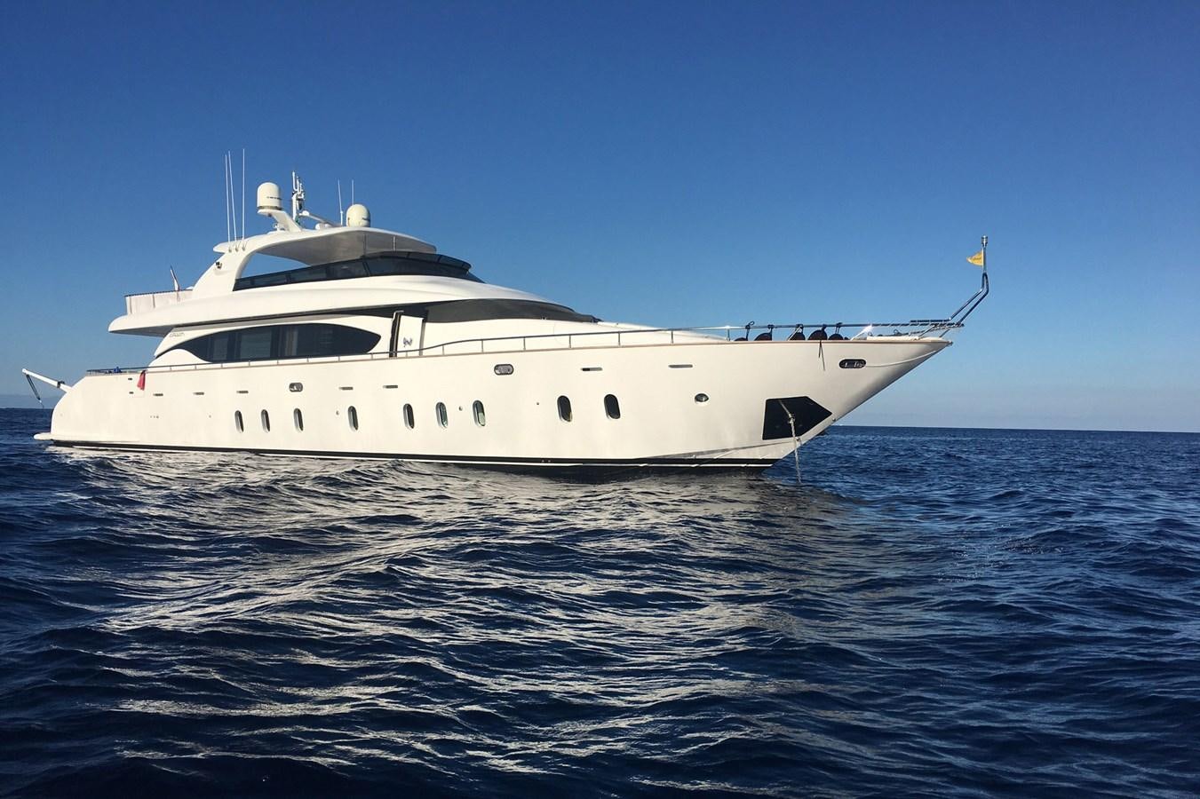 a white yacht in the water aboard GULU Yacht for Sale