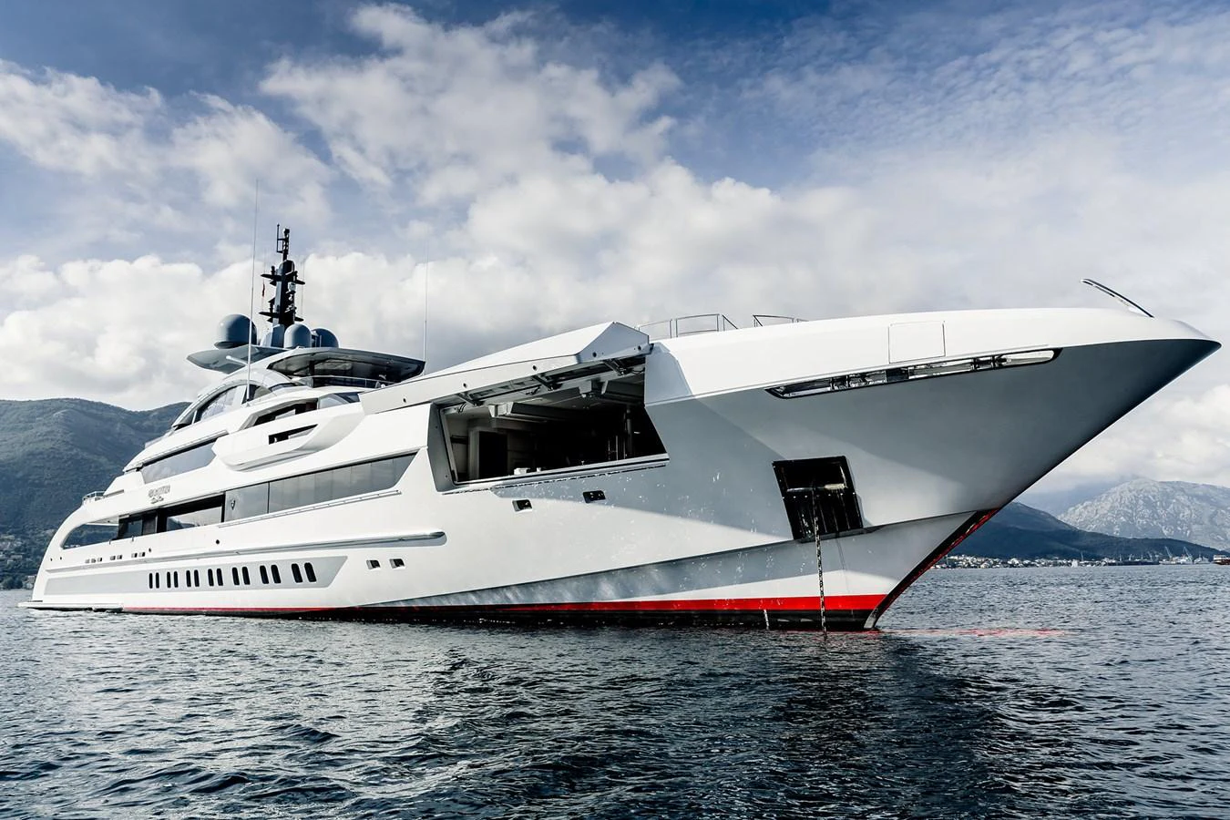 a white yacht in the water aboard GAJA Yacht for Sale