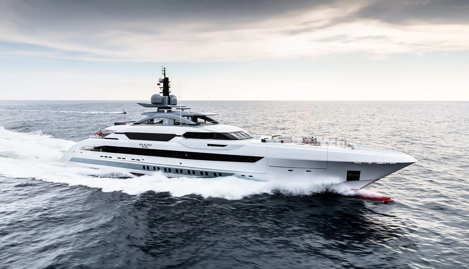 a white yacht in the water aboard GAJA Yacht for Sale
