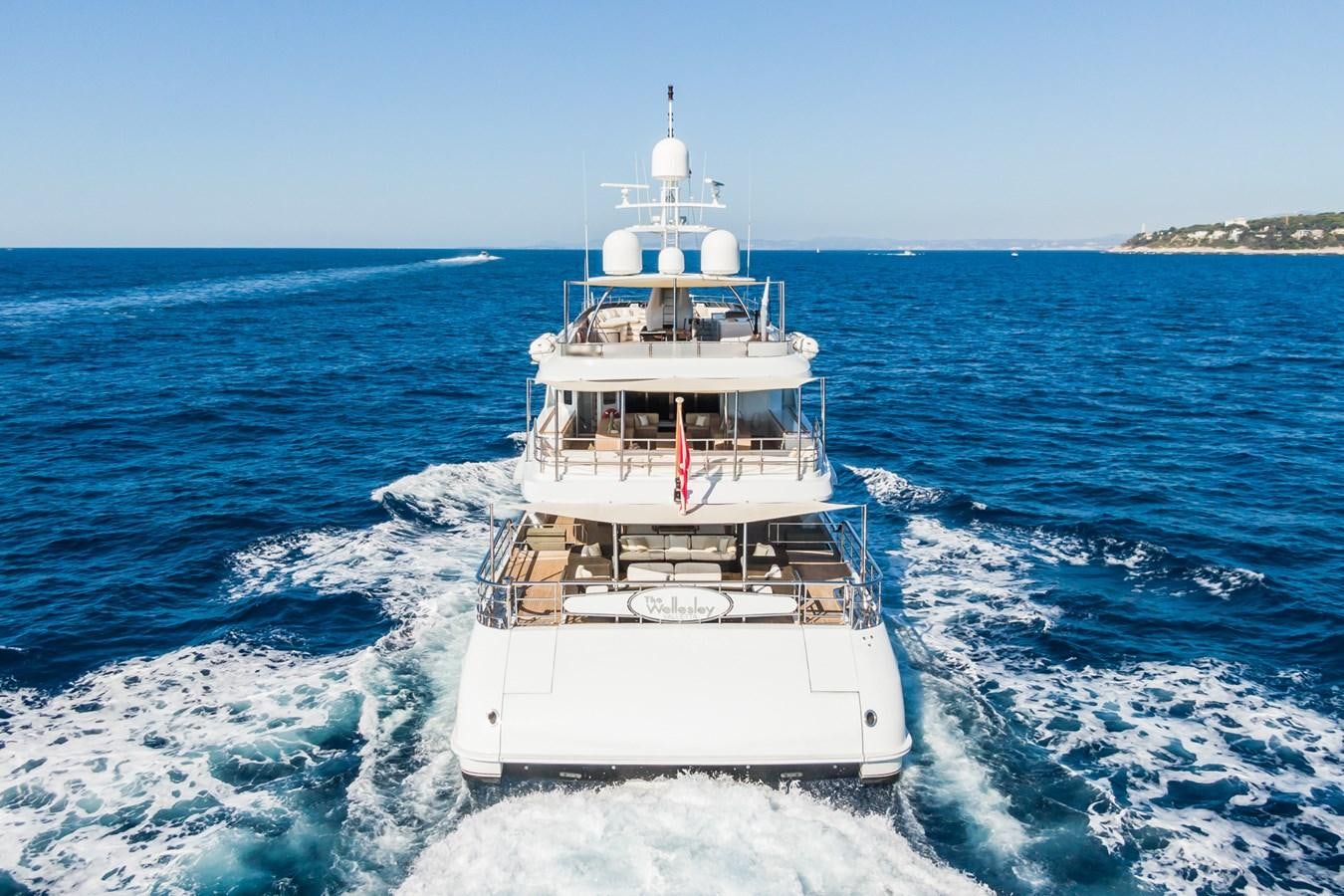a large white boat in the water aboard THE WELLESLEY Yacht for Sale