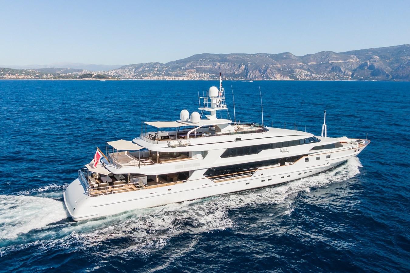 a large white boat in the water aboard THE WELLESLEY Yacht for Sale