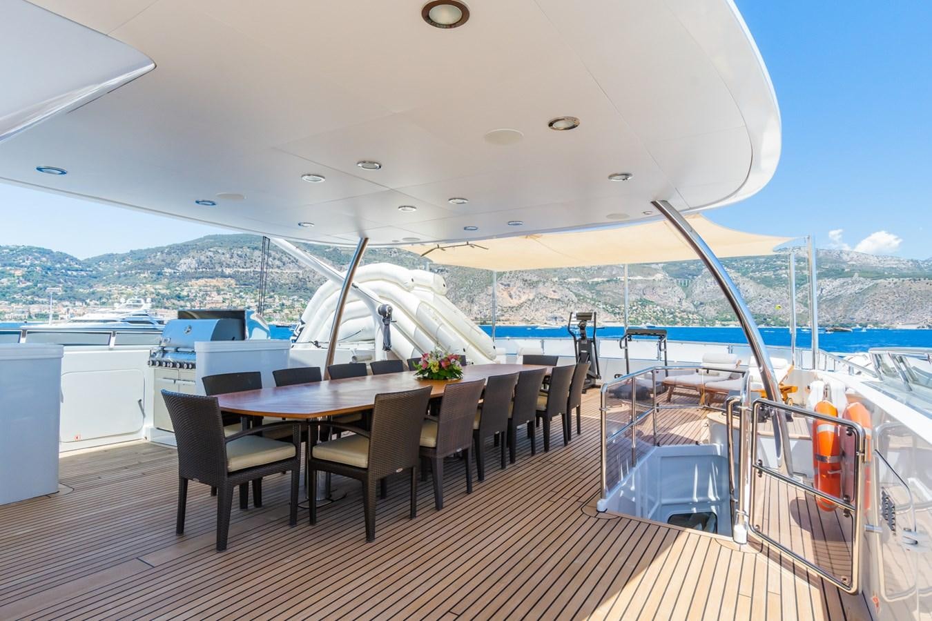 a boat on a deck aboard THE WELLESLEY Yacht for Sale