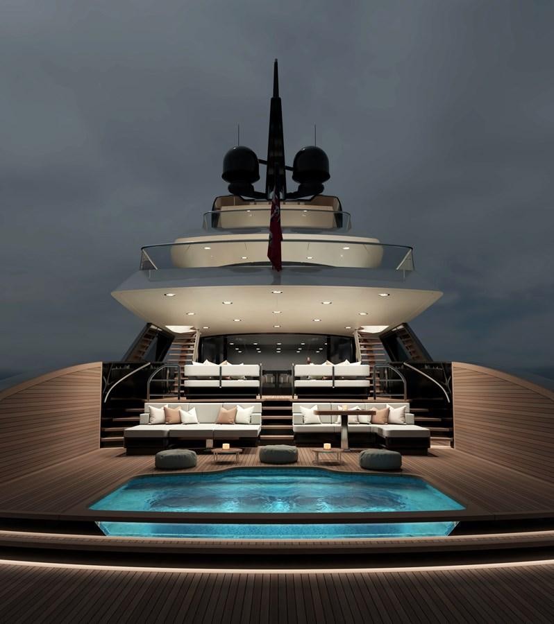 a white boat with black sails aboard PROJECT ATALAY Yacht for Sale