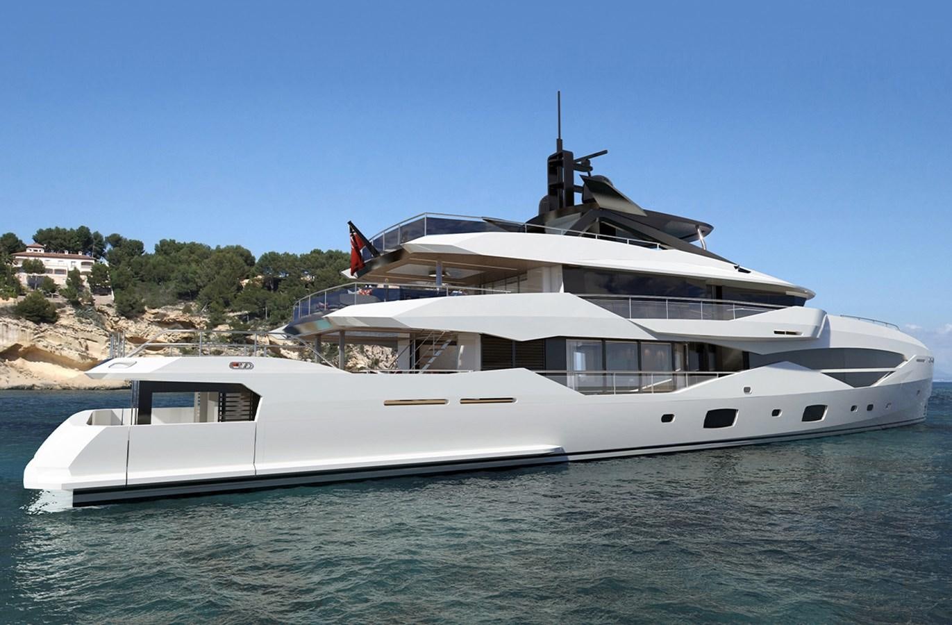 a white yacht on the water aboard 50 METER OCEAN Yacht for Sale
