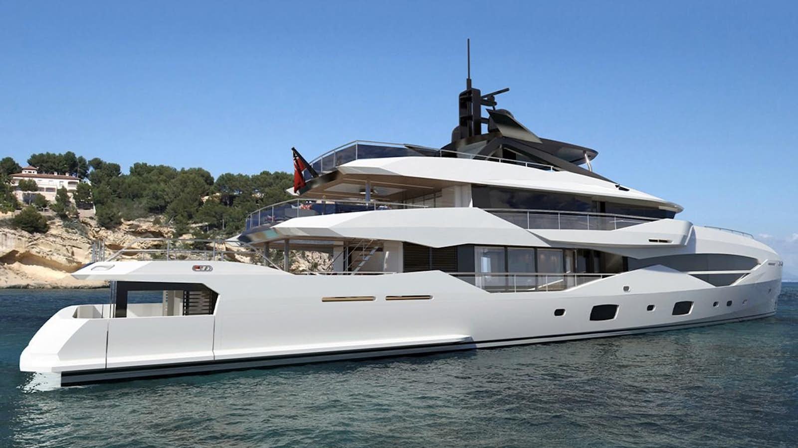 a white yacht on the water aboard 50 METER OCEAN Yacht for Sale
