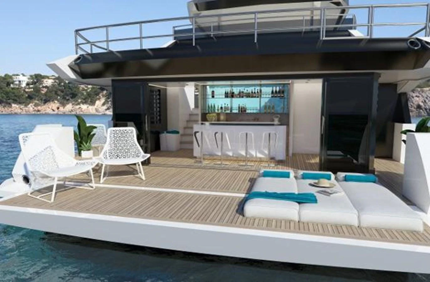 a house with a swimming pool aboard 50 METER OCEAN Yacht for Sale