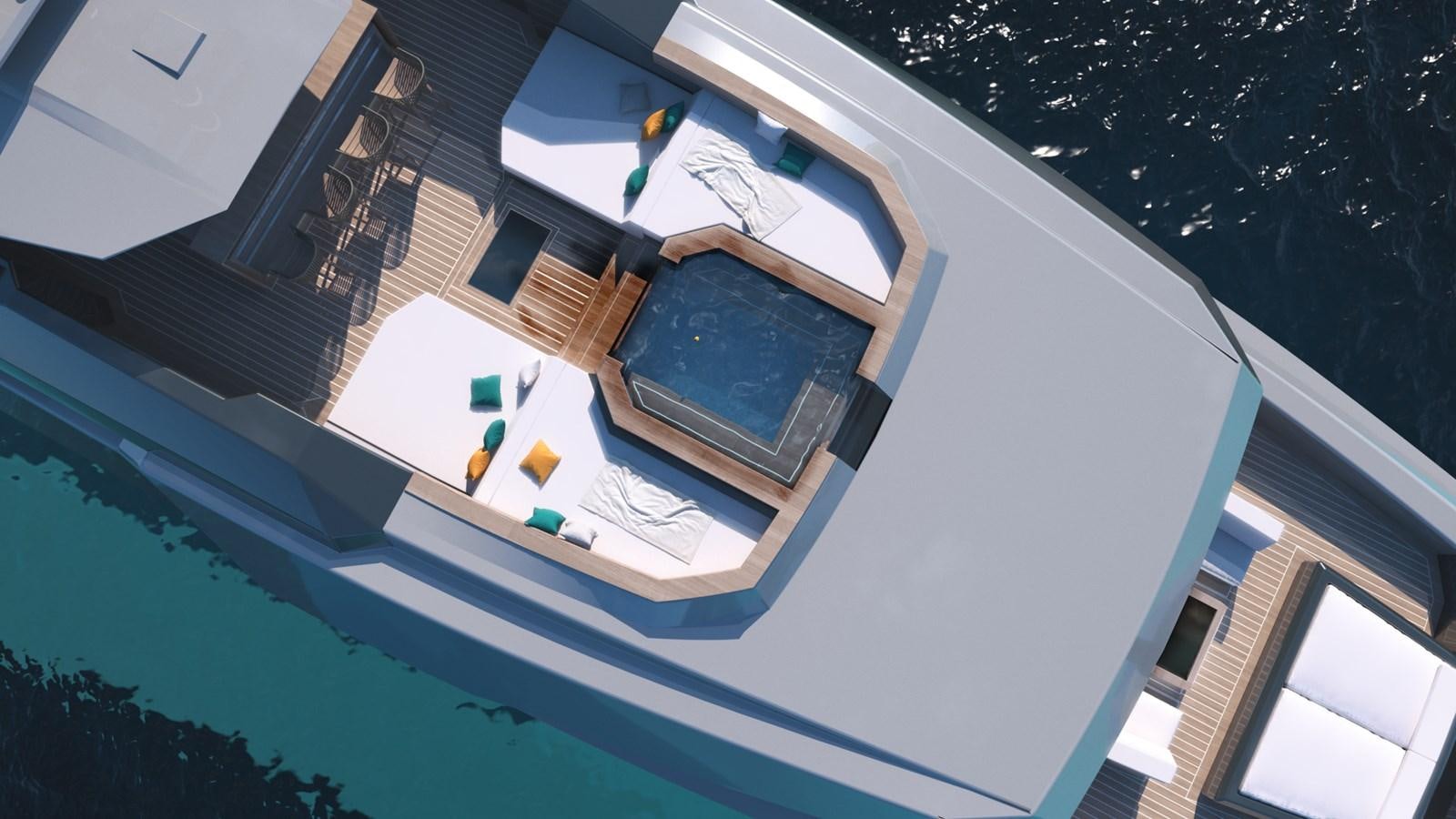 a house with a swimming pool aboard FL47 Yacht for Sale