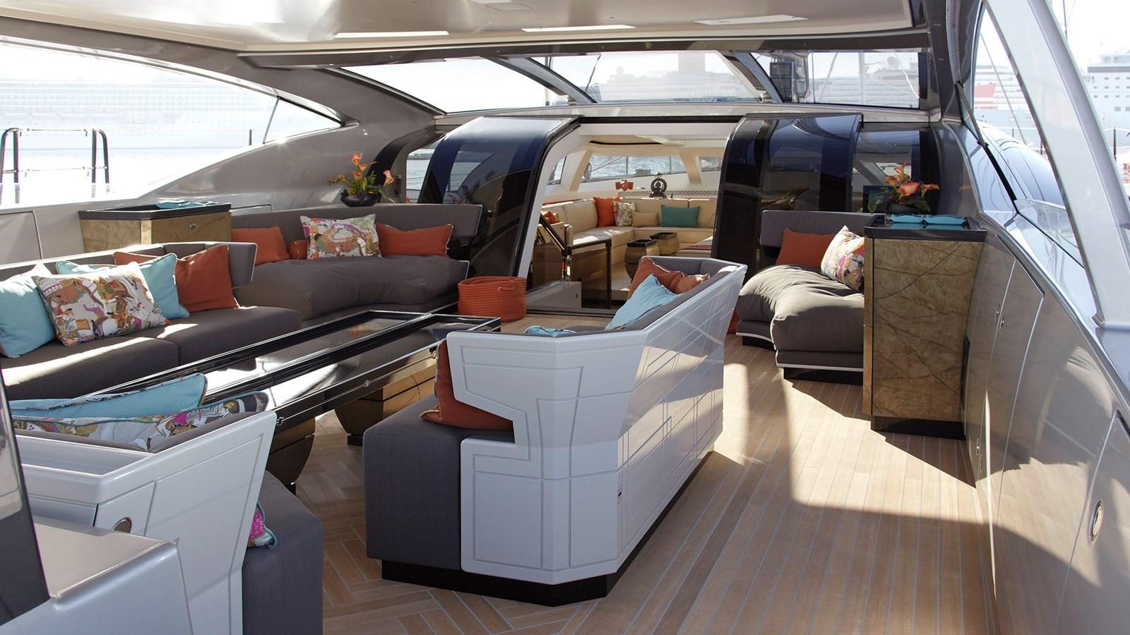 inside of a car aboard SAGITTA Yacht for Sale