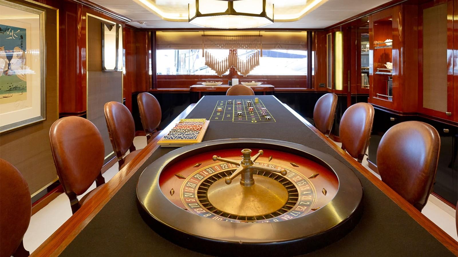 a large machine in a room aboard IL SOLE Yacht for Charter