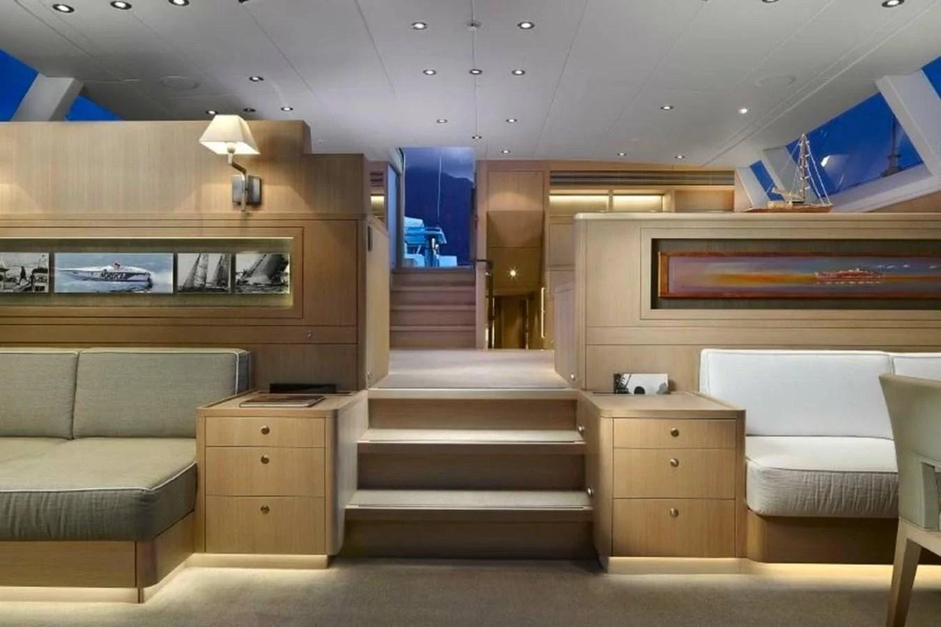 a room with a bed and a couch aboard IMAGINE D Yacht for Sale